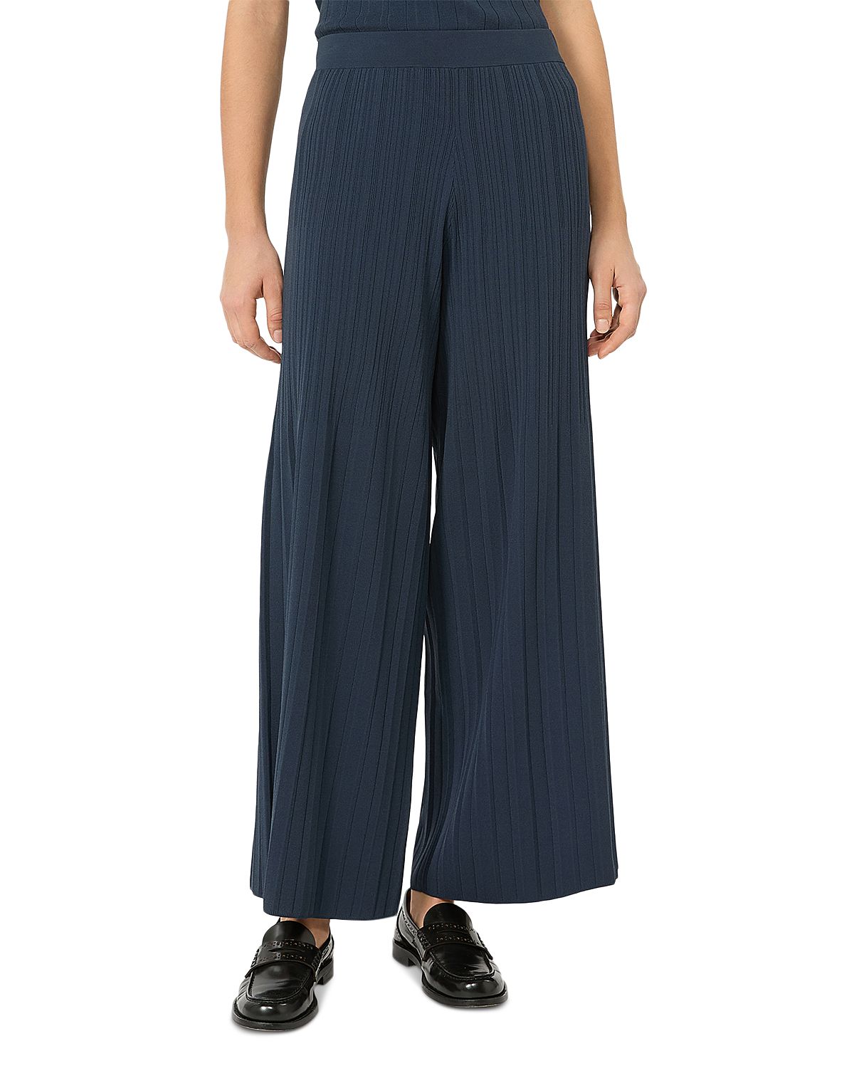 Weekend Max Mara Wkdgarza Navy Ribbed Pants