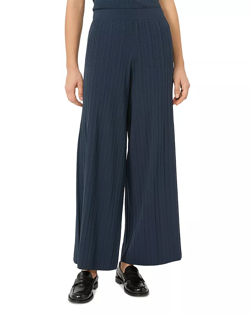 Weekend Max Mara Wkdgarza Navy Ribbed Pants