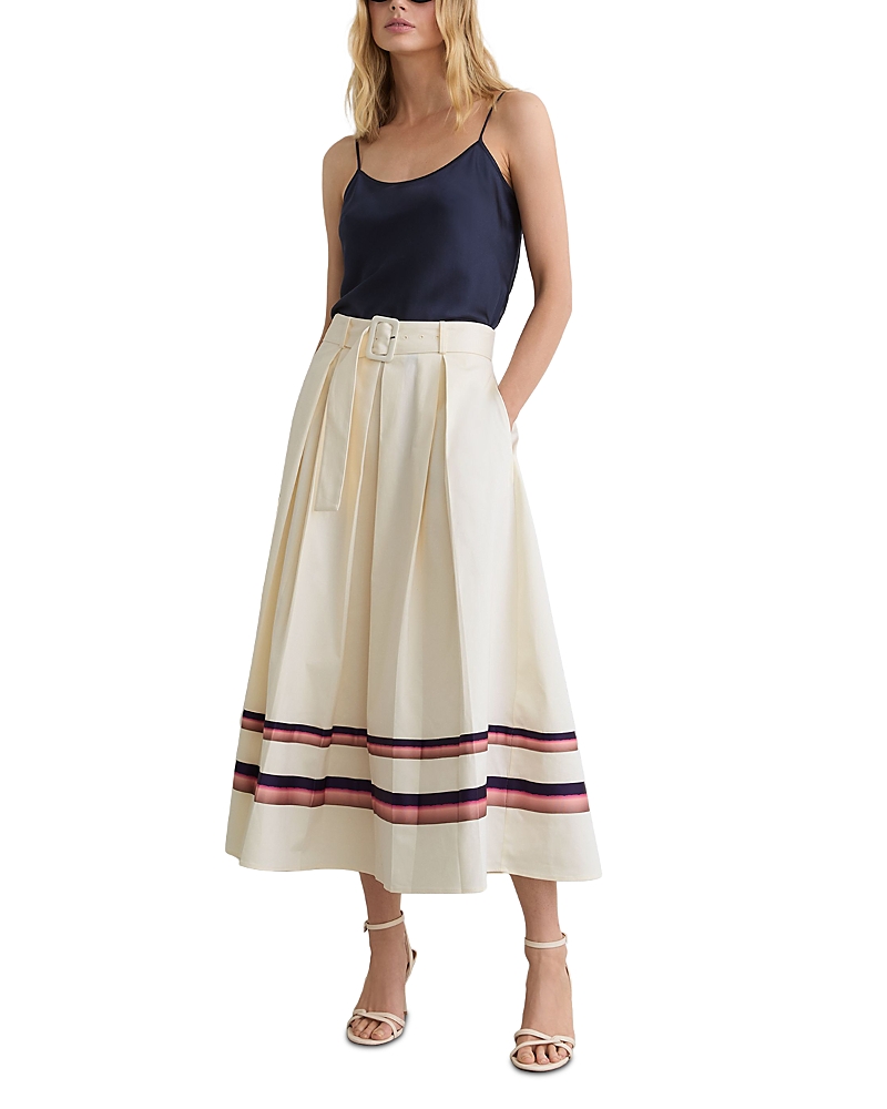 Reiss Rian Stripe Hem Midi Skirt