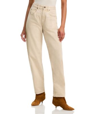 Oriane High Rise Tapered Jeans in Beige