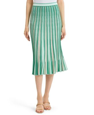 Flared Flounce Soft Knit Midi Skirt