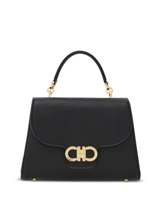 Double Gancino Small Leather Top Handle Bag