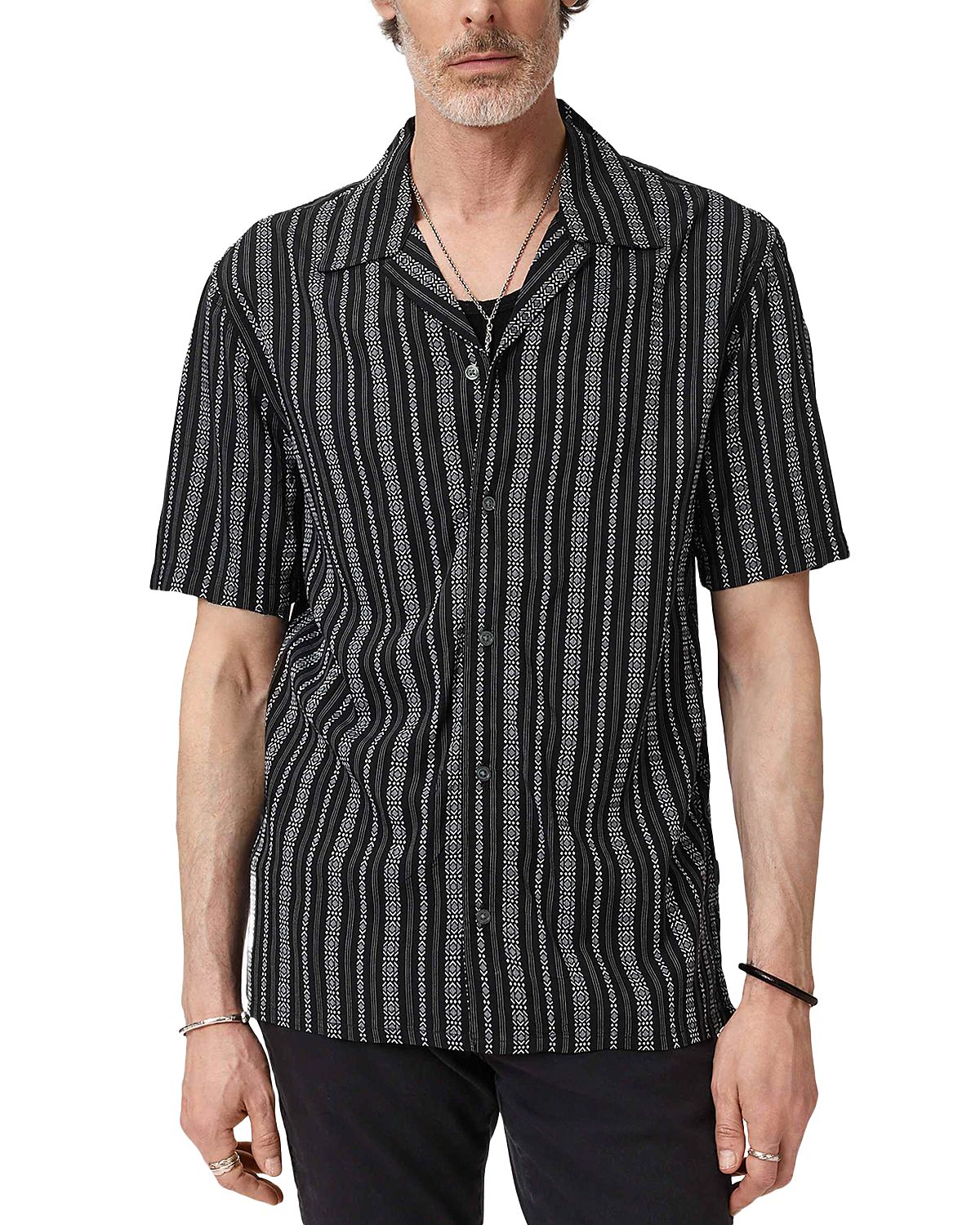 John Varvatos Dan Short Sleeve Camp Collar Shirt