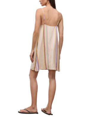 staud laura linen mini dress Blush and Canyon Linen Laura Mini Dress