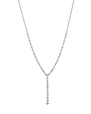 Luxe Collection Diamond Lariat Necklace in 18K White Gold, 3.62 tcw