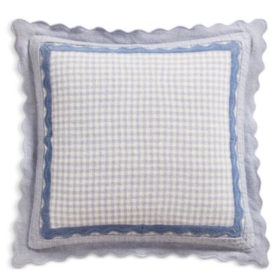 Gingham Scallop Decorative Pillow, 20" x 20"