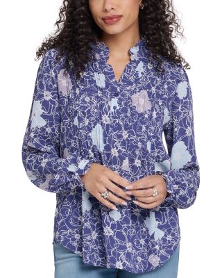 Nydj Printed Pleated Shirt