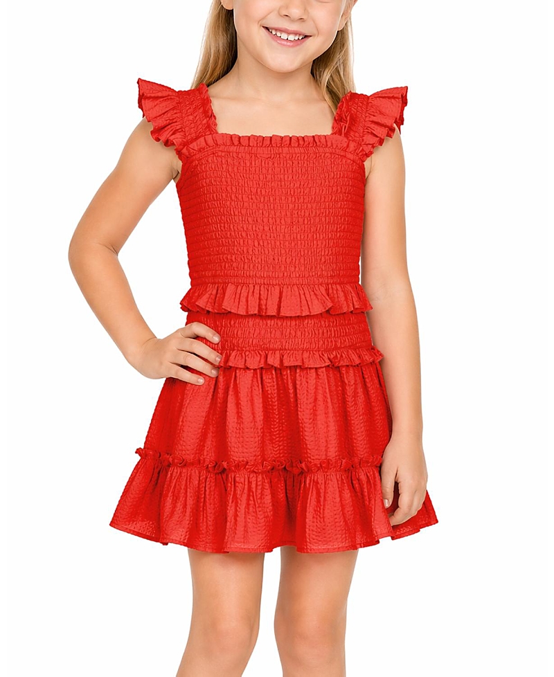Change of Scenery Girls' Zoe Seersocker Tiered Dress - Little Kid, Big Kid
