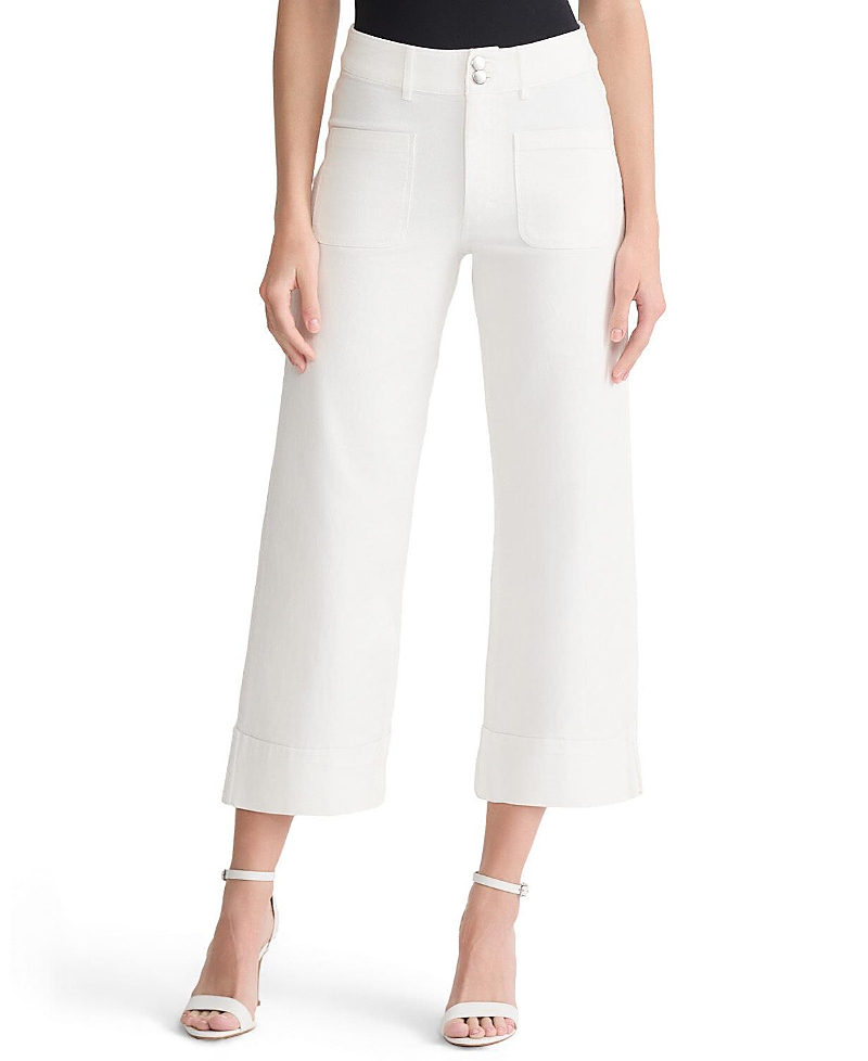 Ming Wang Cropped Wide-Leg Jeans