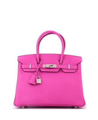 Birkin 30 Handbag Pink Clemence with Palladium Hardware