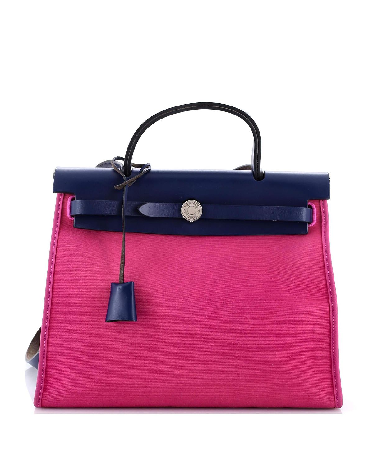 Pre-Owned Hermes 31 Herbag Zip Leather and Toile