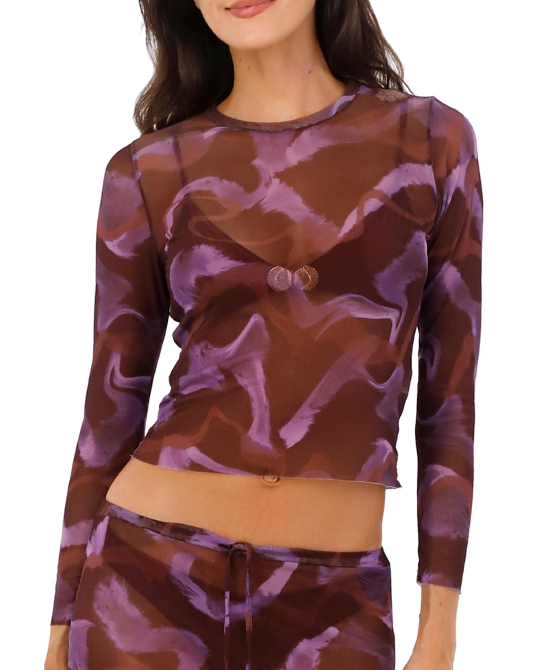 Malai Brush Flame Sleek Mesh Top