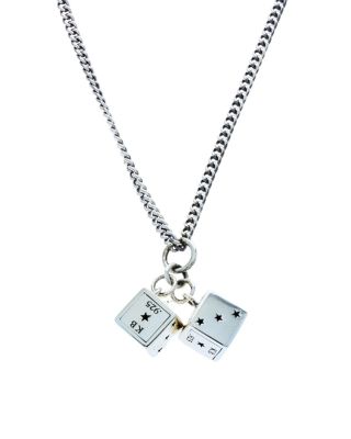 Sterling Silver High Roller Club Large Dice Pendant Necklace, 24"