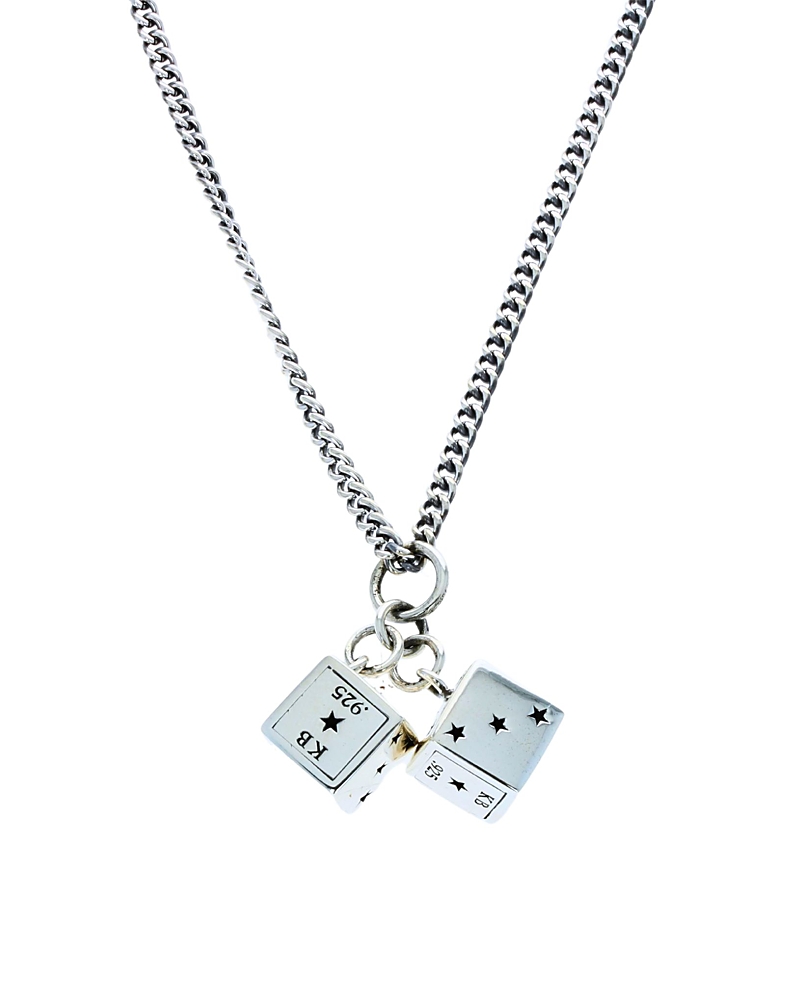 King Baby Studio Sterling Silver High Roller Club Large Dice Pendant Necklace, 24