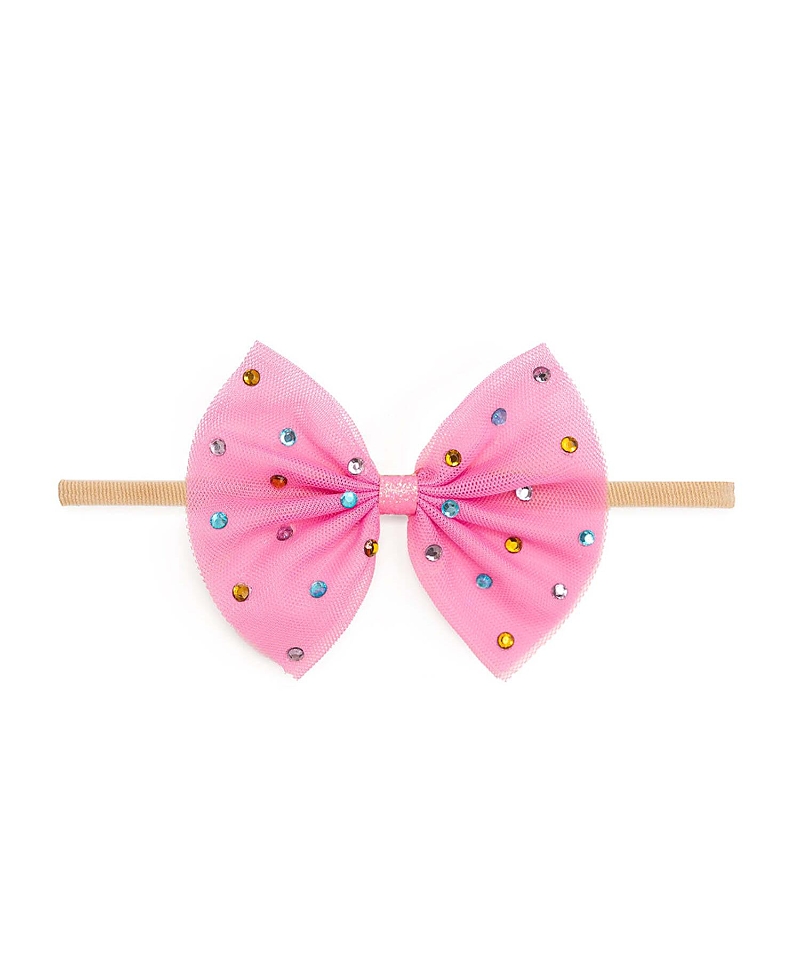Sweet Wink Girls' Raspberry Rhinestone Bow Headband - Baby