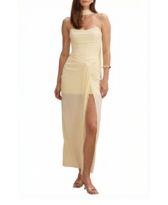  Women's Arli Strapless Ruched Maxi Dress