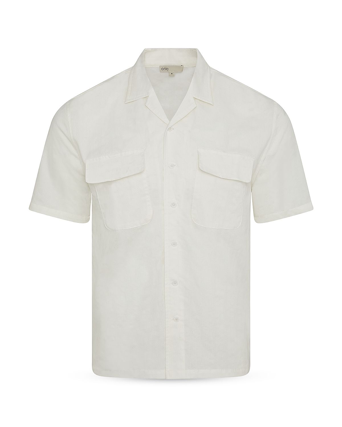 Onia Utility Camp Collar Shadow Stripe Shirt