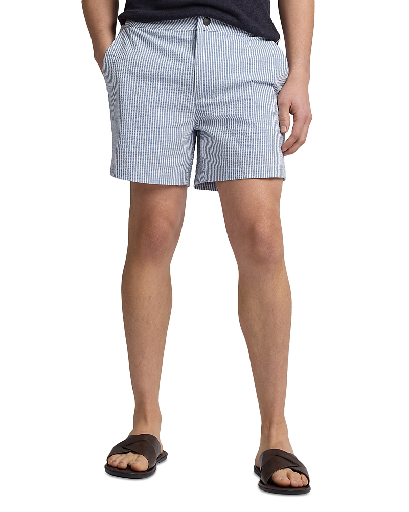 Onia Calder Buckle 5 Seersucker Swim Trunks