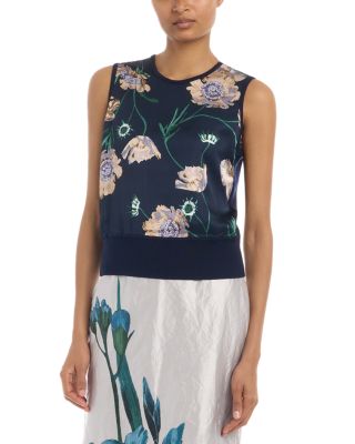 Sleeveless Mixed Media Sweater