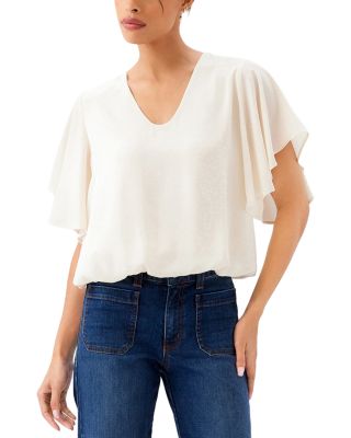 Karen Kane Flutter Sleeve V Neck Top