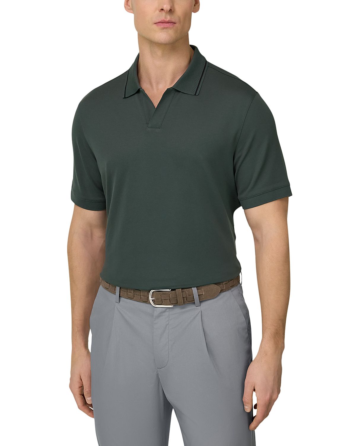 Boggi Milano High Performance Pique Polo Shirt with S Cafe Yarn