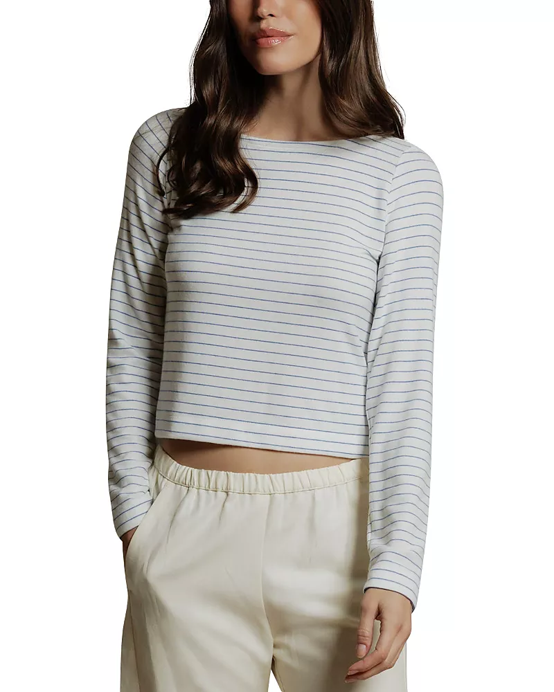 perfectwhitetee Ainsley Brushed Sweater Stripe Long Sleeve Top