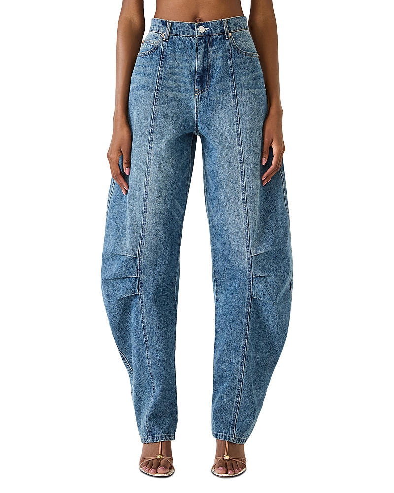 Steve Madden Austin High Rise Barrel Jeans in Blue Heather