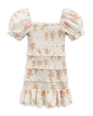 KatieJnyc Girls' Laila Puff Sleeve Tiered Smocked Dress - Big Kid