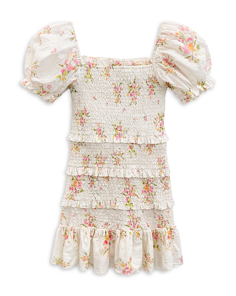 KatieJnyc Girls' Laila Puff Sleeve Tiered Smocked Dress - Big Kid