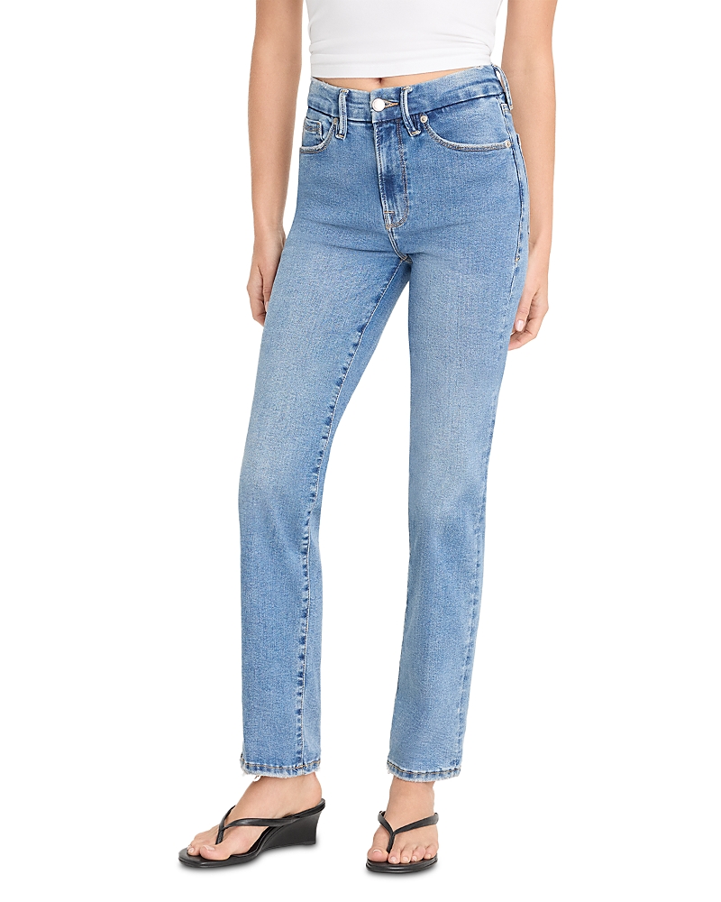 Good American Always Fits Good Legs High Rise Straight Jeans in Indigo316