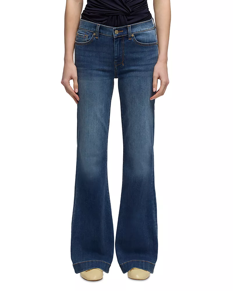 7 For All Mankind Dojo Tailorless High Rise Jeans in Gale