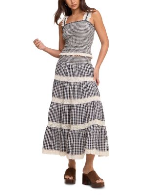 Gingham Lace Top & Skirt