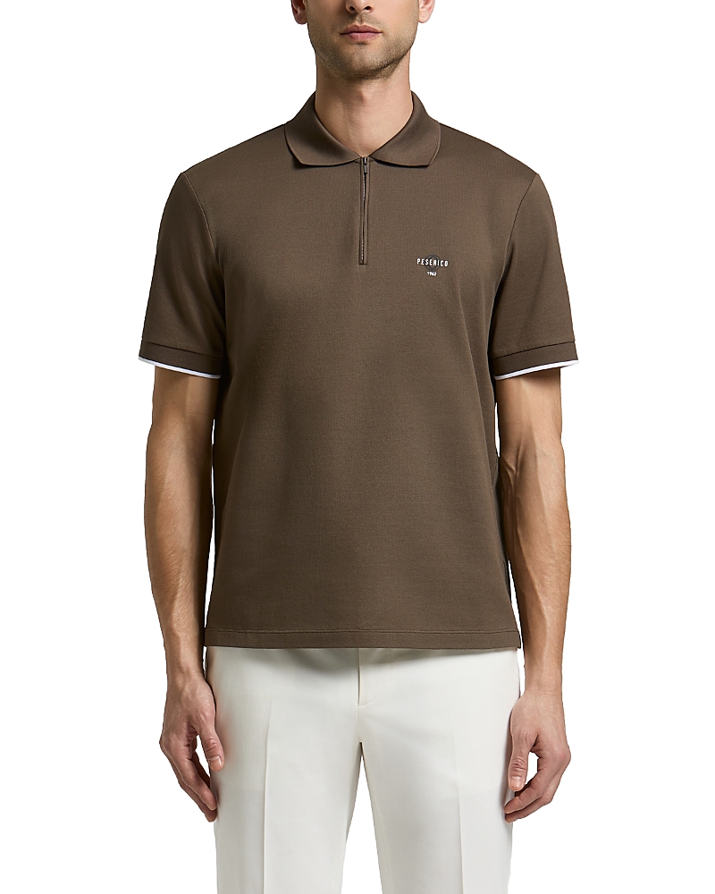 Peserico Zip Logo Polo Shirt