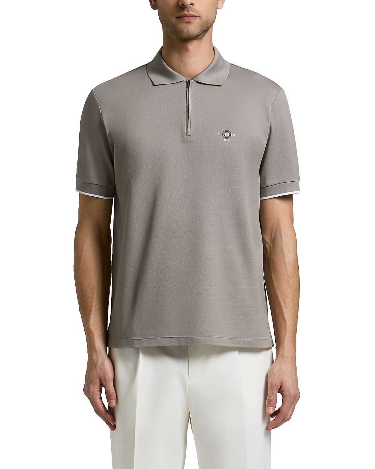 Peserico Zip Logo Polo Shirt