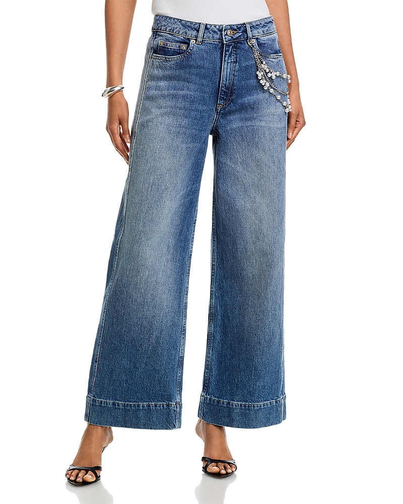 Cinq a Sept Pearl Chain Betsy High Rise Straight Jeans in Amberstone