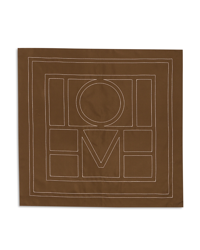 Toteme Embroidered Monogram Silk Scarf