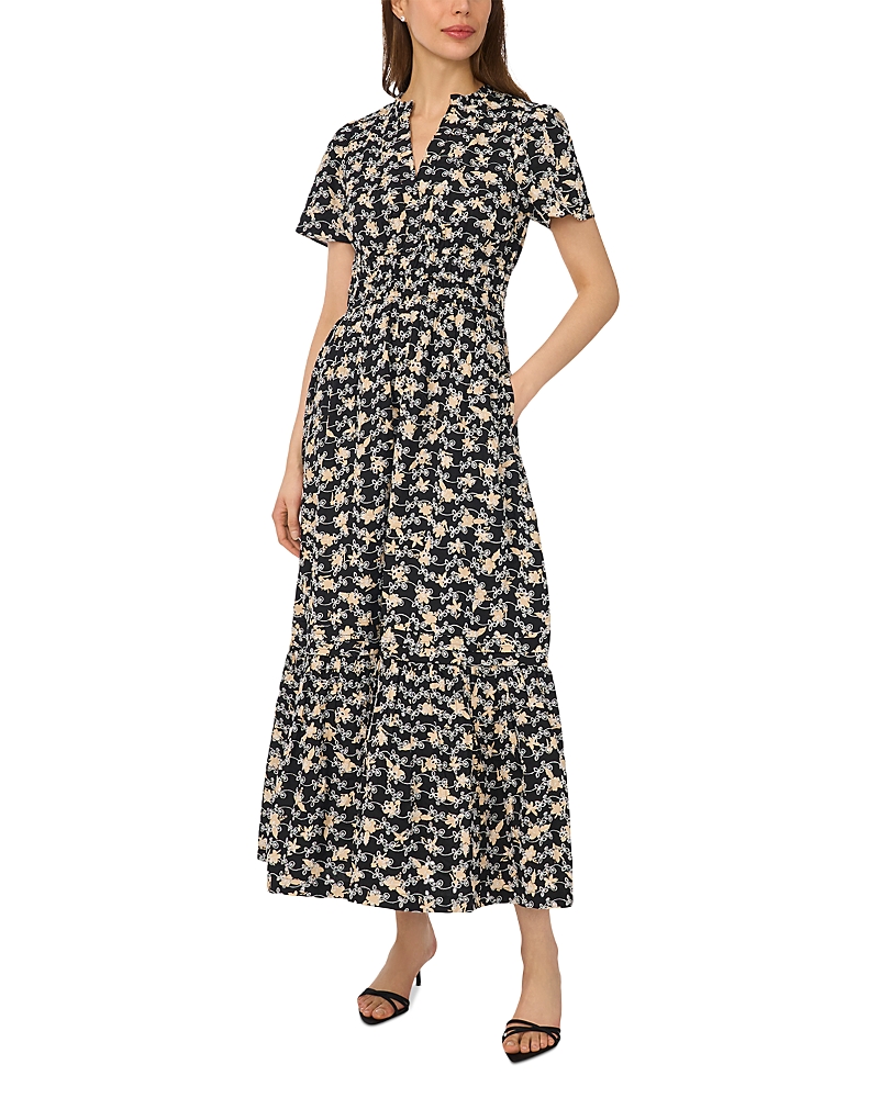 CeCe Split Neck Maxi Dress
