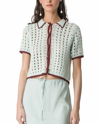 Cable Luxe Crocheted Polo Shirt
