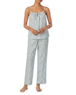 Sleeveless Fashion Lawn Tunnel Neck Ankle Pant Pajama Set