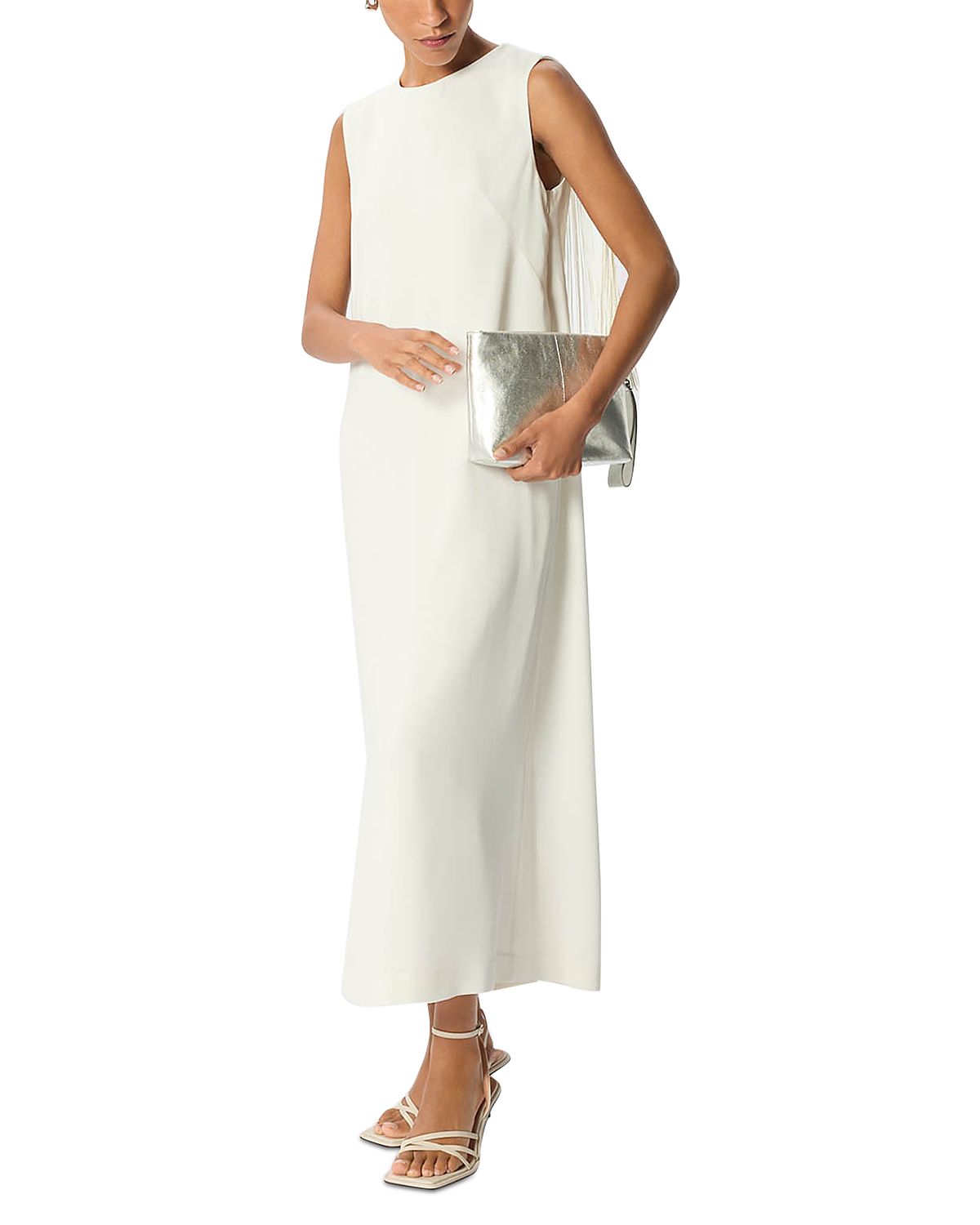 Whistles Fringe Back Midi Dress