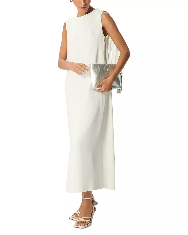 Whistles Fringe Back Midi Dress