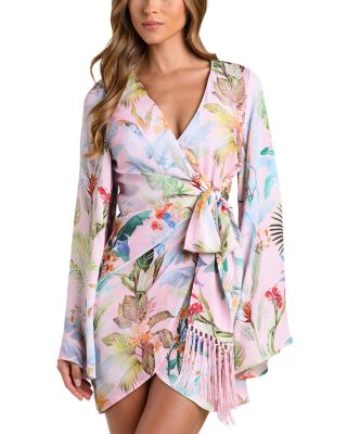 Kohima Colorful Palm Mini Cover-Up Dress