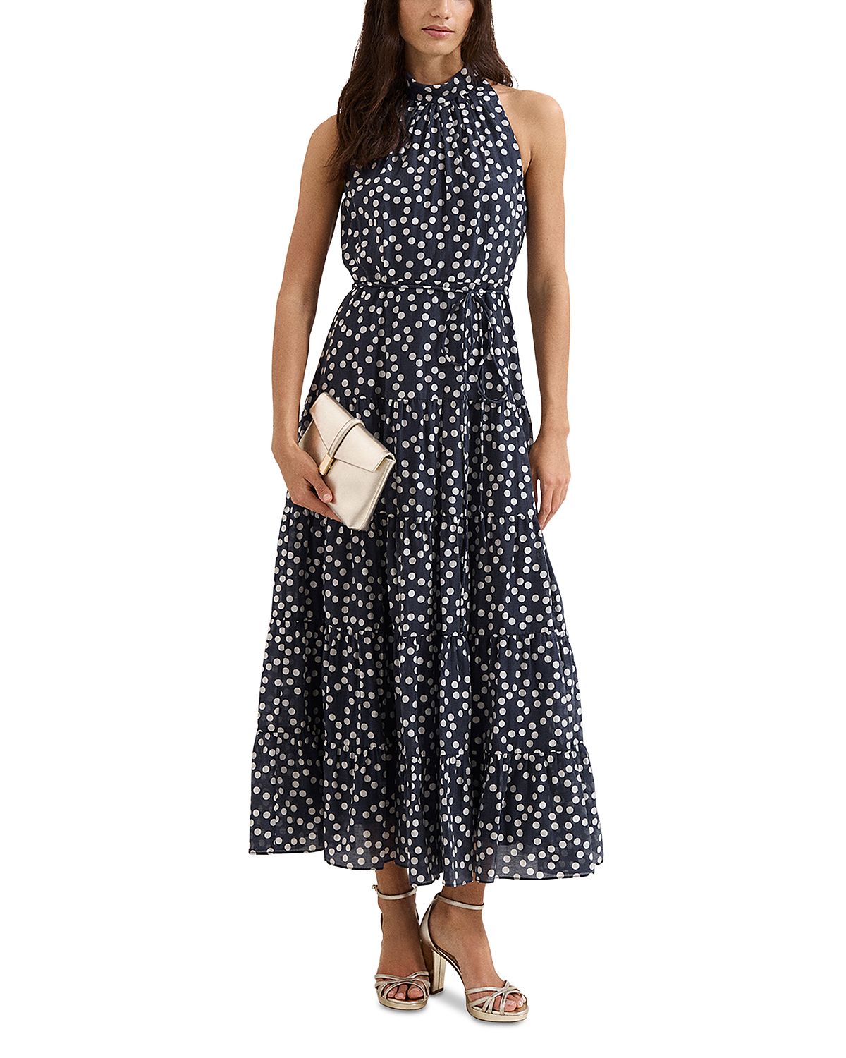 Phase Eight Nita Navy Spot Maxi Dress