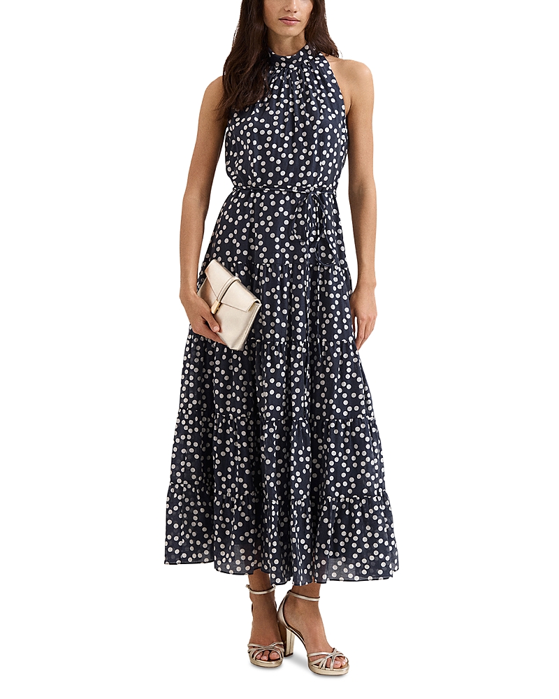 Phase Eight Nita Navy Spot Maxi Dress