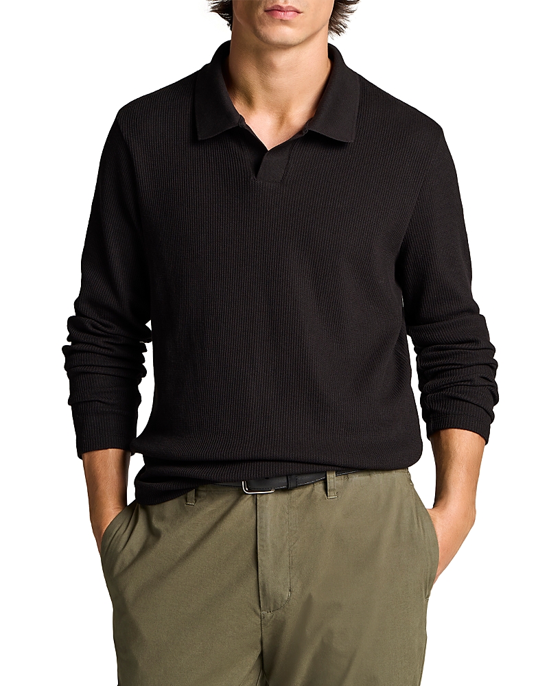 Vince Macro Rib Long Sleeve Johnny Collar Polo