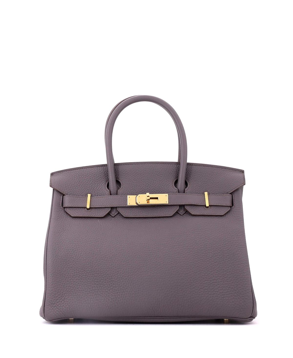 Pre-Owned HERMES Birkin 30 Handbag Grey Togo with Gold Hardware