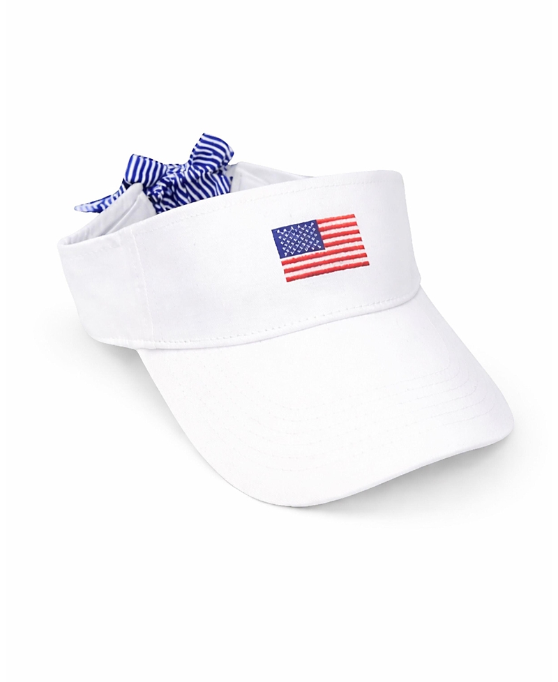 Bits & Bows Women's American Flag Bow Visor