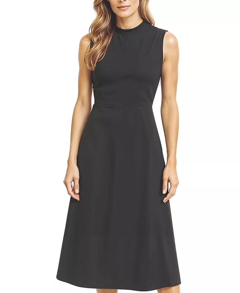 Elle Collection High Neck Satin Dress