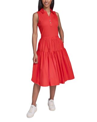 Sleeveless Mixed Media Knit Dress