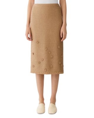 Embellished Straight Midi Skirt